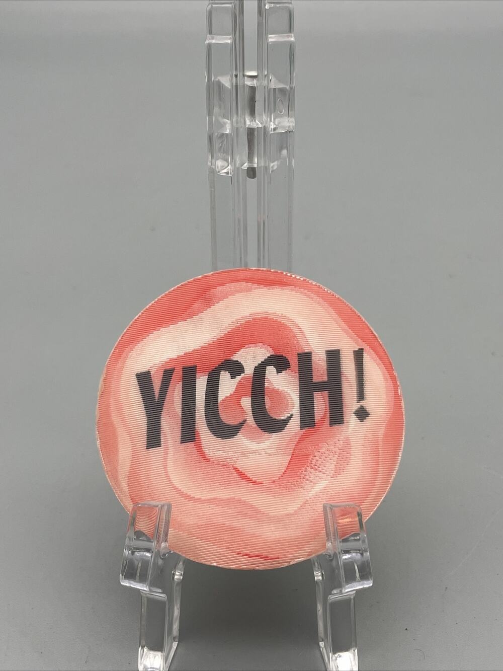 Vintage YICCH! Lenticular Pinback Pin Button Topps Chewing Gum Japan